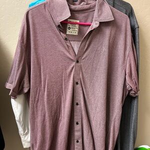 YoungLA Men's Casual Button-Down Shirt - Mauve